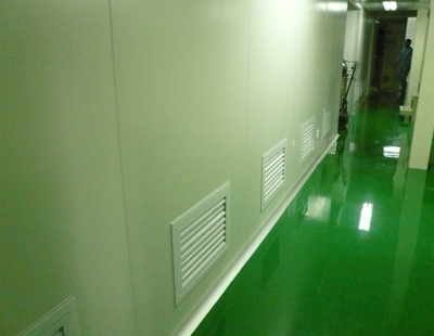 Return air shutters and epoxy floor